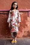 Buy_Gulabo Jaipur_Off White Cotton Printed Floral Kurta And Pyjama Set _at_Aza_Fashions