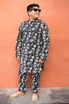 Buy Gulabo Jaipur Black Cotton Embroidery Sohan Block Print Kurta And Pyjama Set at Aza Fashions Buy_Gulabo Jaipur_Black Cotton Embroidery Sohan Block Print Kurta And Pyjama Set _at_Aza_Fashions