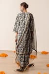 Shop_Gulabo Jaipur_Black Cotton Lace, Embroidery, Floral Block Print Kurta Pant Set With Dupatta _at_Aza_Fashions
