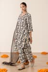 Buy_Gulabo Jaipur_Black Cotton Lace, Embroidery, Floral Block Print Kurta Pant Set With Dupatta _Online_at_Aza_Fashions
