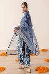 Buy_Gulabo Jaipur_Blue Cotton Block Printed Floral V Neck Dia Kurta Pant Set _Online_at_Aza_Fashions