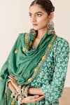 Buy_Gulabo Jaipur_Green Cotton Lace, Gota Patti Round Roshan Hand Block Print Anarkali Pant Set _Online_at_Aza_Fashions