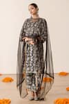 Buy_Gulabo Jaipur_Black Cotton Lace, Embroidery, Floral Block Print Kurta Pant Set With Dupatta _at_Aza_Fashions