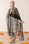 Shop_Gulabo Jaipur_Black Cotton Lace, Embroidery, Floral Block Print Kurta Pant Set With Dupatta _Online_at_Aza_Fashions