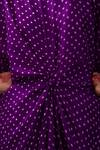 Buy_Pink City by Sarika_Purple Silk Printed Bandhani Round Kaftan And Pant Set 