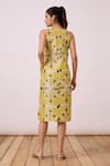 Shop_The Summer House_Yellow Silk Cotton Ikat Strand Shift Dress  _at_Aza_Fashions