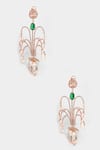 Shop_Outhouse_Gold Plated Carved Stones Le Sunset Long Earrings_at_Aza_Fashions