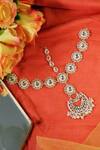 Ishhaara_Gold Plated Pearl Stone Embellished Sheeshpatti _Online_at_Aza_Fashions