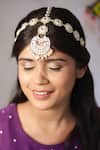 Buy_Ishhaara_Gold Plated Pearl Stone Embellished Sheeshpatti _at_Aza_Fashions