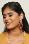 Buy_Ishhaara_Pink Pearls, Stones Flower Shaped Earrings _at_Aza_Fashions