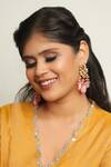 Buy_Ishhaara_Pink Beads, Gota Patti, Diamonds Kundan Embellished Danglers 