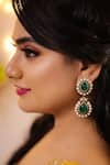 Buy_Ishhaara_Green Stone Emerald Doublet Earrings _at_Aza_Fashions