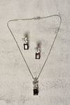 Shop_Our Purple Studio_Silver Plated Swarovski Stone Pendant Necklace Set _at_Aza_Fashions