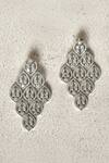 Shop_Our Purple Studio_White American Diamonds Embellished Dangler Earrings _at_Aza_Fashions