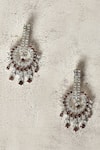 Shop_Our Purple Studio_White Semi-precious Stone Embellished Dangler Earrings _at_Aza_Fashions