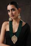 Buy_Minaki_Green Pearls Kundan Embellished Long Necklace Set _at_Aza_Fashions