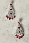 Shop_Our Purple Studio_White American Diamond And Semi Precious Stones Embellished Dangler Earrings _at_Aza_Fashions