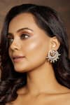Buy_Joules By Radhika_Gold Plated Diamonds, Pearls, Stones Carved Embellished Earrings _at_Aza_Fashions