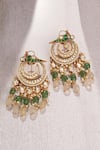 Shop_Joules By Radhika_Multi Color Embellished Kundan Chandbalis _at_Aza_Fashions