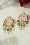 Shop_Joules By Radhika_Multi Color Kundan Stone Dangler Earrings _at_Aza_Fashions