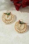 Shop_Joules By Radhika_Multi Color Pearls, Rhinestones, Stones Bird Motif Polki Earrings _at_Aza_Fashions
