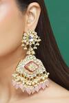Buy_Moh-Maya By Disha Khatri_Gold Plated Stones, Beads, Zari Drop Dangler Earrings _at_Aza_Fashions