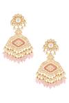 Shop_Moh-Maya By Disha Khatri_Gold Plated Stones, Beads, Zari Drop Dangler Earrings _at_Aza_Fashions