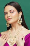 Buy_Moh-Maya by Disha Khatri_Gold Plated Diamonds, Pearls, Stones Kundan Embellished Long Necklace Set _at_Aza_Fashions