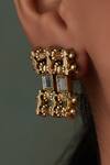 Buy_House Of Tuhina_Gold Plated Mirrors Studded Teer Earrings _at_Aza_Fashions