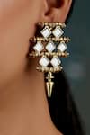 Buy_House Of Tuhina_Gold Plated Mirrors Bud Droplet Mumtaz Earrings _at_Aza_Fashions