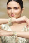 Buy_Moh-Maya by Disha Khatri_Silver Plated Diamond Studded Bangles - Set Of 8 _at_Aza_Fashions