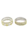 Shop_Moh-Maya by Disha Khatri_Silver Plated Diamond Studded Bangles - Set Of 8 _at_Aza_Fashions