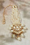 Shop_Joules By Radhika_White Kundan And Polki Embellished Maangtikka _at_Aza_Fashions