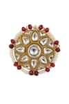 Shop Riana Jewellery Gold Plated Pearls, Diamonds, Stones Jadau Floral Ring at Aza Fashions Shop_Riana Jewellery_Gold Plated Pearls, Diamonds, Stones Jadau Floral Ring _at_Aza_Fashions