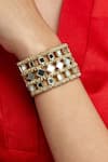 Buy_House Of Tuhina_Gold Plated Mirrors Studded Falak Mumtaz Bracelet _at_Aza_Fashions