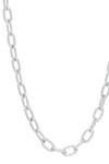 Shop_Esme by Aashna Dalmia_Silver Plated Interlink Pattern Chain _at_Aza_Fashions