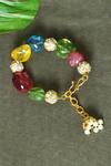 Shop_Just Shradhas_Multi Color Beads, Pearls Stone Embellished Bracelet _at_Aza_Fashions