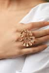 Buy_Esme by Aashna Dalmia_Silver Plated Artificial Stones Floral Crystal Ring _at_Aza_Fashions