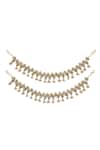 Shop_Riana Jewellery_Gold Plated Pearls, Stones Embellished Payals - Set Of 2 _at_Aza_Fashions