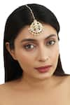 Buy_Riana Jewellery_Gold Plated Real Jadtar Stones Mother Of Pearls Maangtikka _at_Aza_Fashions