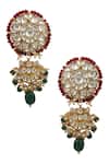 Shop_Riana Jewellery_Gold Plated Pearls, Diamonds, Stones Jadtar Earrings _at_Aza_Fashions