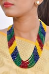 Buy_Kastiya Jewels_Multi Color Semi Precious Stones Embellished Necklace _at_Aza_Fashions