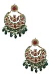 Shop_Riana Jewellery_Gold Plated Real Jadtar Stones Embellished Chandbalis _at_Aza_Fashions