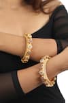 Buy_Riana Jewellery_Gold Plated Real Jadtar Stones Pacheli Bangles - Set Of 2 _at_Aza_Fashions