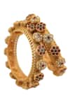 Shop_Riana Jewellery_Gold Plated Real Jadtar Stones Pacheli Bangles - Set Of 2 _at_Aza_Fashions