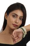 Buy_Riana Jewellery_Gold Plated Pearls, Glitter Stone Embellished Bangle - Single Pc _at_Aza_Fashions
