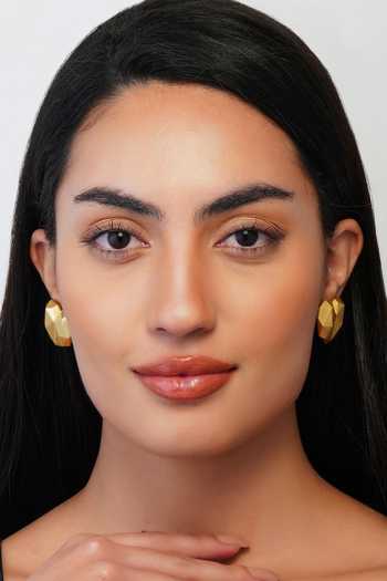 Shop_ZARIIN_Gold Plated Ways Of The Heart Stud Earrings _Online_at_Aza_Fashions
