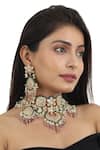 Buy_Riana Jewellery_Gold Plated Pearls, Diamonds, Stones Embellished Choker Set _at_Aza_Fashions