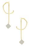 Shop_Varnika Arora_Gold Plated Stone Abstract Long Earrings _at_Aza_Fashions