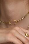 Buy_The Loom Art_Gold Plated Hollow Moon Choker_at_Aza_Fashions